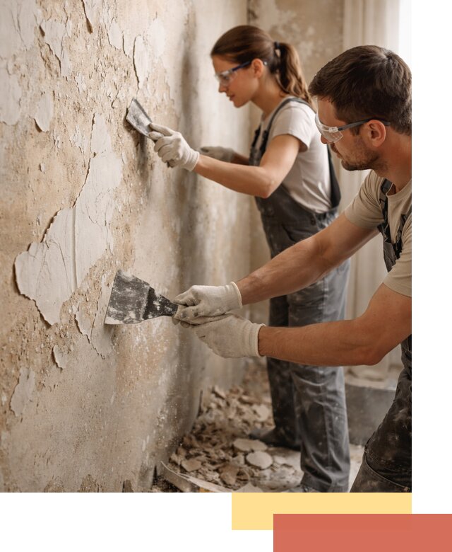 Снятие старой шпаклевки и подготовка поверхностей в Черкесске