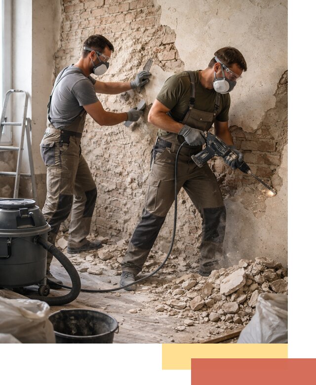 Демонтаж штукатурки со стен в Черкесске быстро и аккуратно