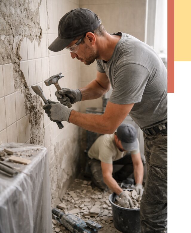 Демонтаж плитки со стен в Черкесске от 867 руб. — быстро и недорого | ОТДЕЛОЧНИК-Чрк