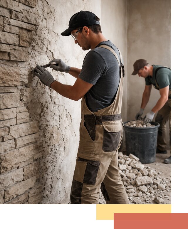 Демонтаж декоративного камня в Черкесске профессионально и безопасно