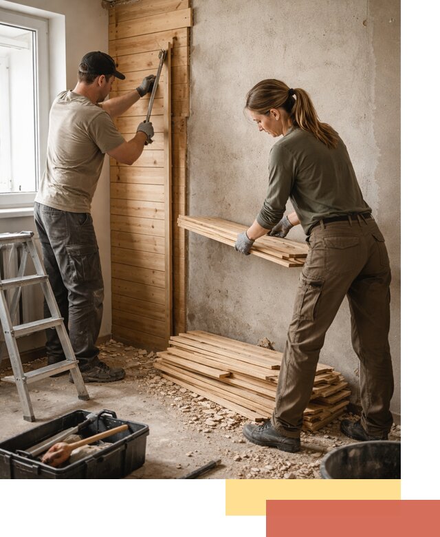 Демонтаж вагонки со стен в Черкесске — профессиональный демонтаж