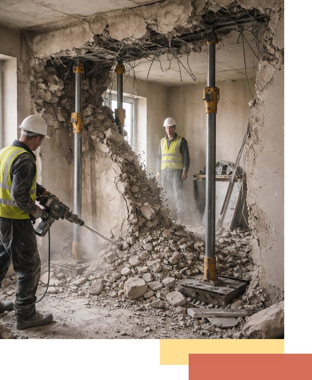 Снос несущих стен в Черкесске с гарантией безопасности и качества