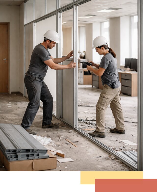 Демонтаж алюминиевых перегородок в Черкесске быстро и аккуратно