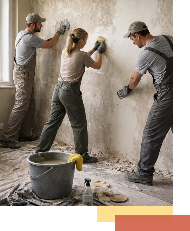 Очистка стен от клея и грунтовки в Черкесске качественно и быстро