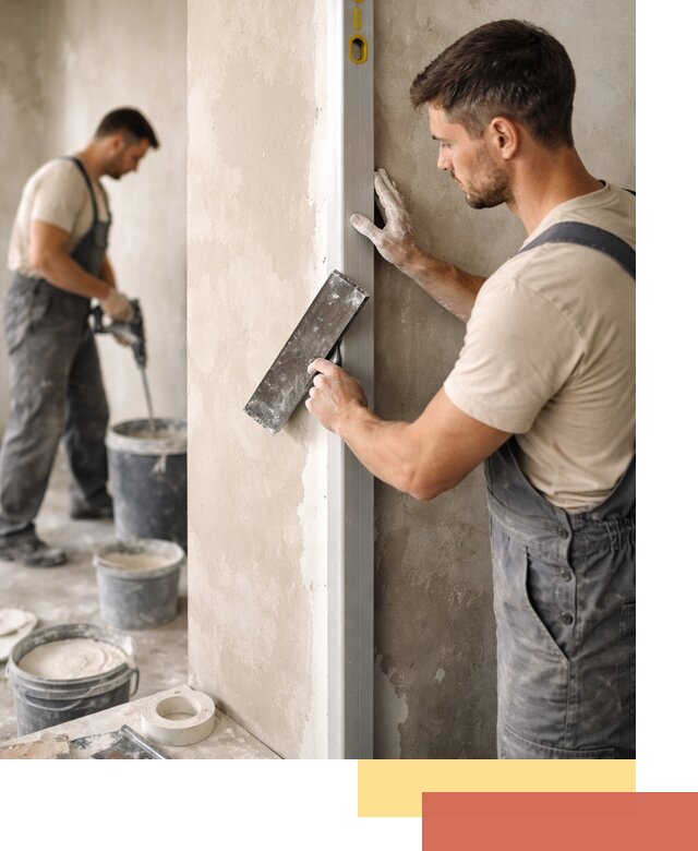 Выведение углов стен в Черкесске: монтаж и оштукатуривание