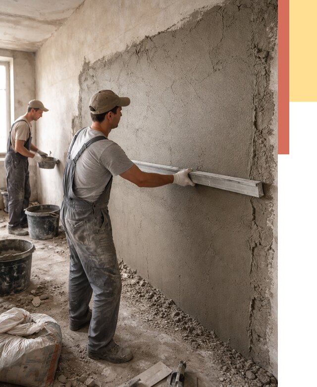 Цементная штукатурка стен в Черкесске от 4588 руб/м2 — быстро и недорого | ОТДЕЛОЧНИК-Чрк