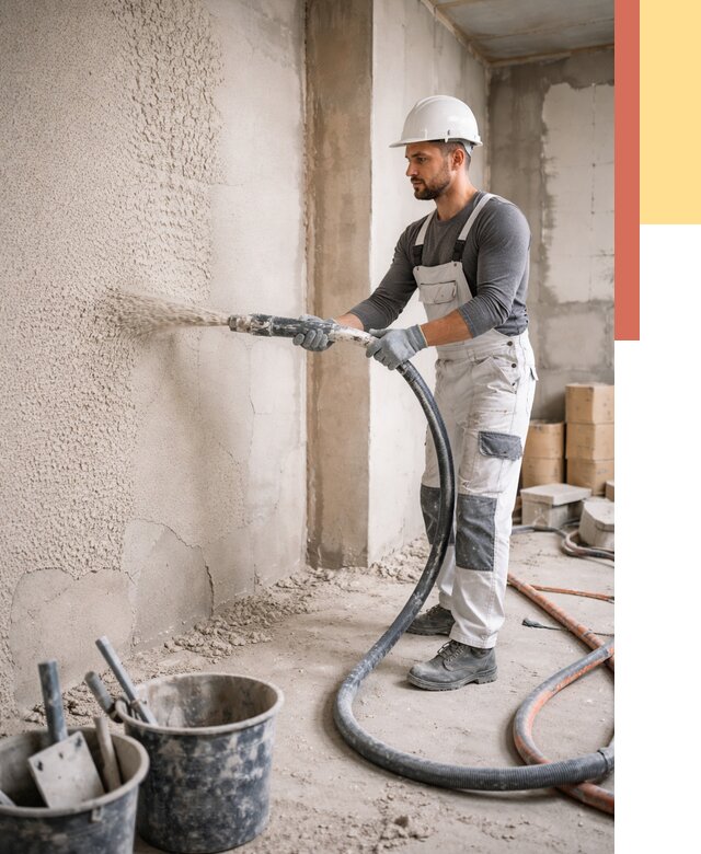 Машинная штукатурка стен в Черкесске под ключ от 6627 руб./м2 | ОТДЕЛОЧНИК-Чрк