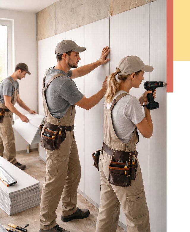 Монтаж ПВХ панелей на стены в Черкесске от 459 руб/м2 — быстро и недорого | ОТДЕЛОЧНИК-Чрк