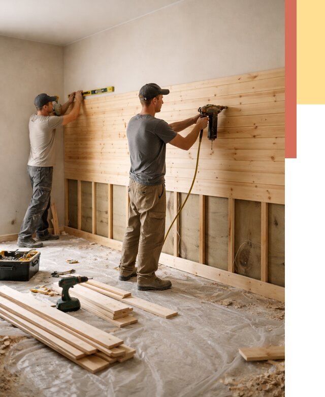 Монтаж деревянной вагонки на стены в Черкесске от 7647 руб. | Услуги монтажа вагонки | ОТДЕЛОЧНИК-Чрк