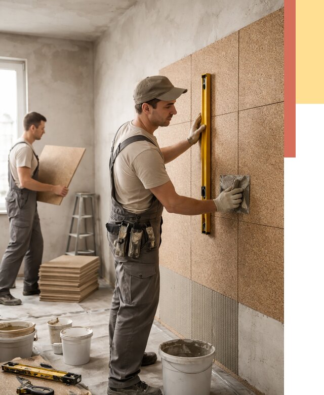 Монтаж пробковых панелей на стены в Черкесске от 3569 руб. — ОТДЕЛОЧНИК-Чрк