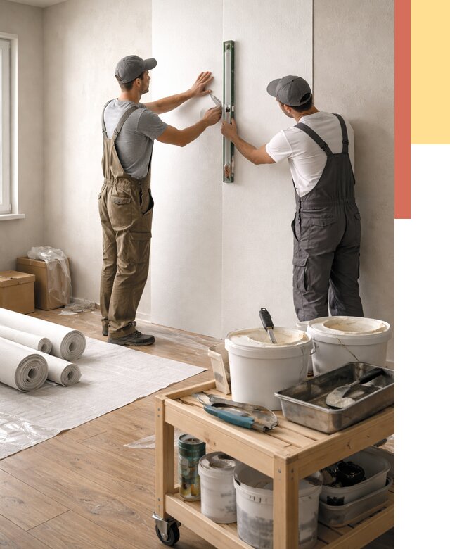 Поклейка стеклообоев в Черкесске от 6627 руб. за м2 — быстро и недорого | ОТДЕЛОЧНИК-Чрк