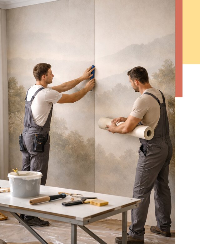 Поклейка фотообоев в Черкесске от 8667 руб/м² — быстро и недорого | ОТДЕЛОЧНИК-Чрк