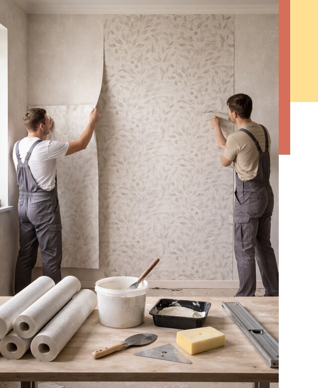 Поклейка обоев с подбором рисунка в Черкесске от 3569 руб. | ОТДЕЛОЧНИК-Чрк - быстро и недорого