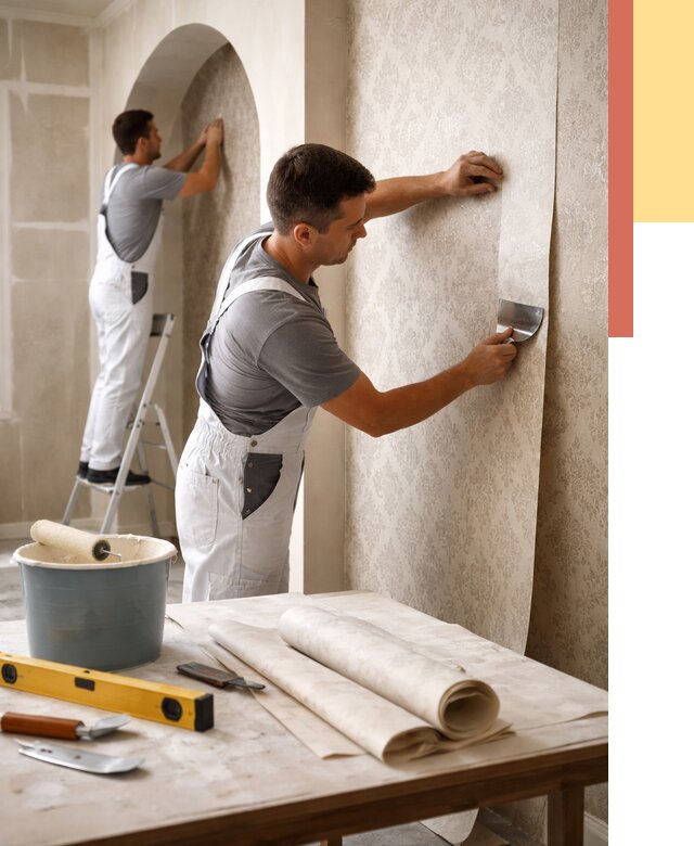 Поклейка обоев на сложные стены в Черкесске от 2855 руб. под ключ | ОТДЕЛОЧНИК-Чрк