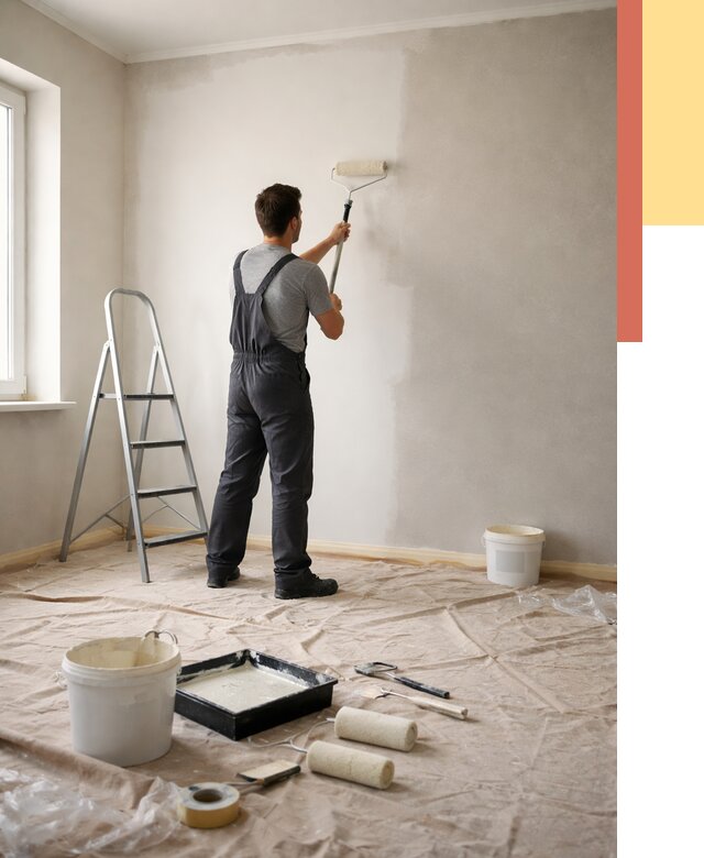 Покраска стен моющейся краской в Черкесске от 357 руб./м² — быстро и недорого | ОТДЕЛОЧНИК-Чрк