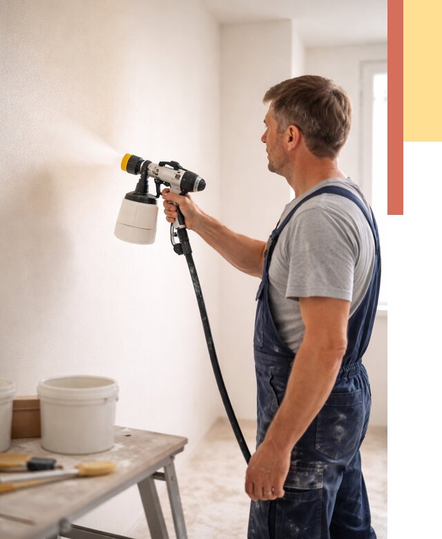 Покраска стен краскопультом в Черкесске от 7647 руб. — механизированная покраска | ОТДЕЛОЧНИК-Чрк