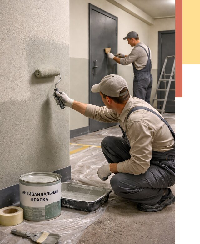 Покраска стен антивандальной краской в Черкесске от 4588 руб./м² под ключ | ОТДЕЛОЧНИК-Чрк