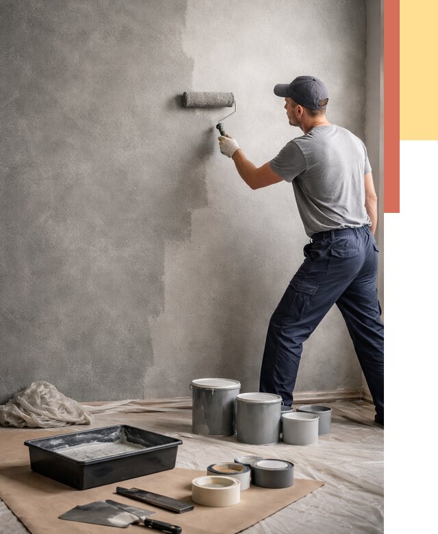 Покраска стен под бетон в Черкесске от 663 руб. за м2 — быстро и недорого | ОТДЕЛОЧНИК-Чрк