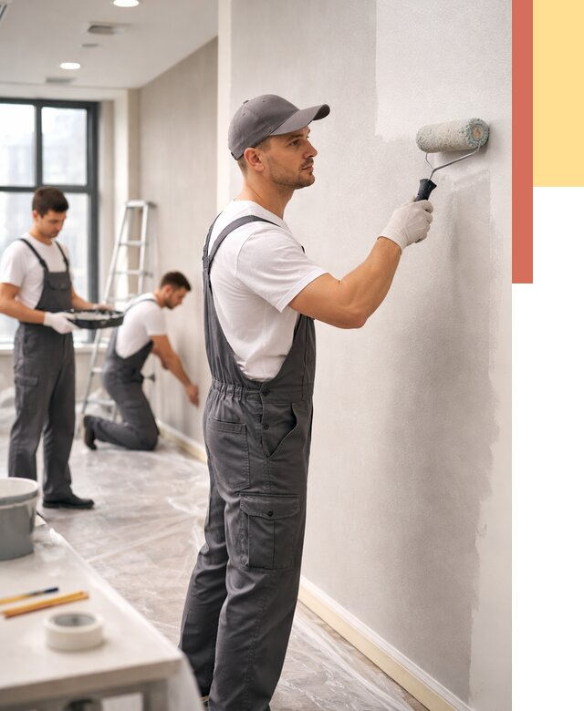 Покраска стен в офисе в Черкесске от 8667 руб. — быстро и недорого | ОТДЕЛОЧНИК-Чрк