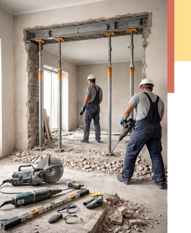 Прорезка проема в стене в Черкесске от 4588 руб. — быстро и недорого | ОТДЕЛОЧНИК-Чрк