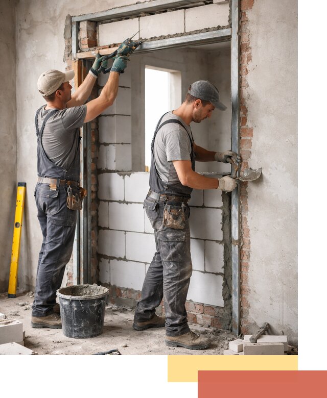 Закладка дверного проема под ключ в Черкесске: демонтаж, монтаж, отделка