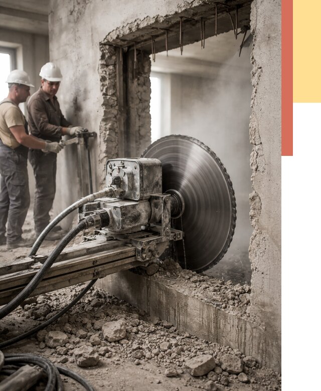 Алмазная резка проемов в Черкесске от 4588 руб. быстро и недорого | ОТДЕЛОЧНИК-Чрк