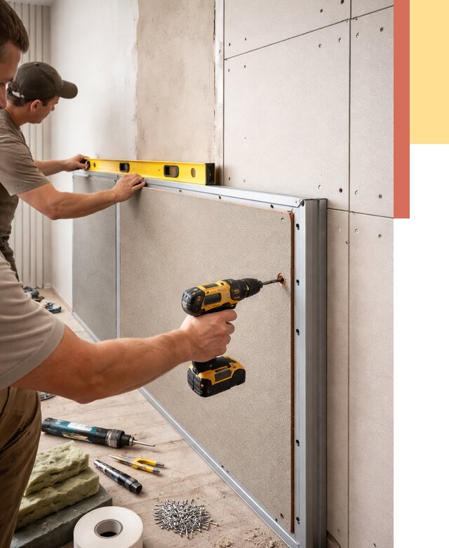 Шумоизоляция стен панелями ЗИПС в Черкесске от 2243 руб./м² под ключ | ОТДЕЛОЧНИК-Чрк