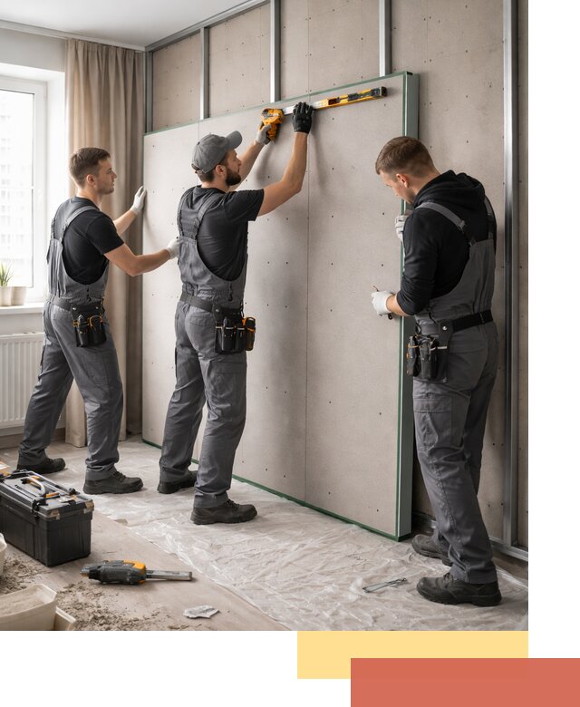 Шумоизоляция стен панелями ЗИПС в Черкесске для жилых и коммерческих помещений