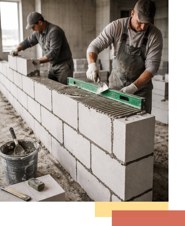 Кладка перегородок из газобетона в Черкесске быстро и качественно