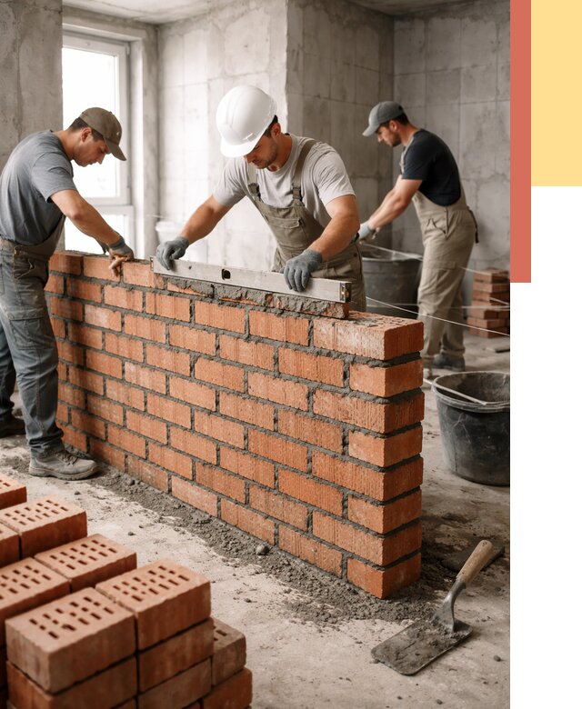 Кладка перегородок из кирпича в Черкесске от 3569 руб. за м² | ОТДЕЛОЧНИК-Чрк