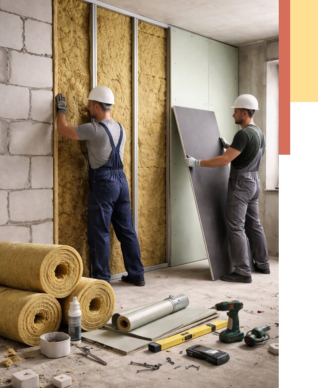 Шумоизоляция перегородок из блоков в Черкесске от 1886 руб./м² — быстро и недорого | ОТДЕЛОЧНИК-Чрк