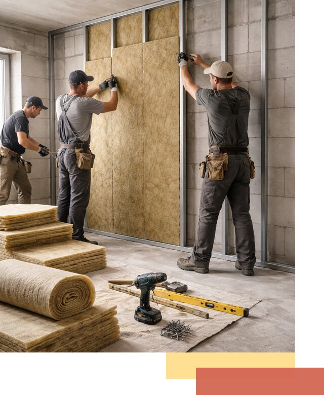 Шумоизоляция перегородок из блоков в Черкесске — монтаж и защита шумоизоляцией