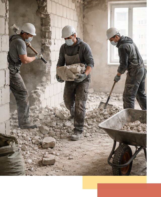 Демонтаж блочных перегородок в Черкесске быстро и аккуратно