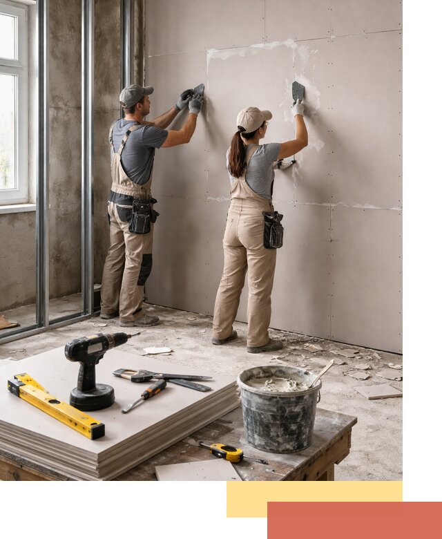 Монтаж двухслойной перегородки из гипсокартона в Черкесске