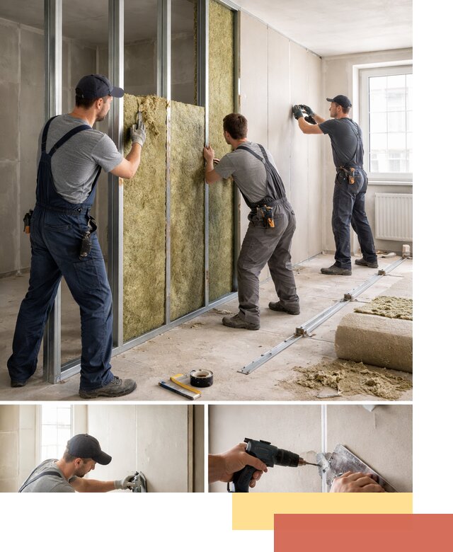 Перегородка из гипсокартона с шумоизоляцией в Черкесске — монтаж под ключ