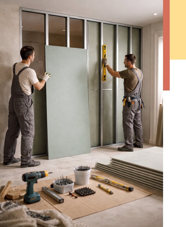 Перегородка из влагостойкого гипсокартона в Черкесске от 4894 руб. — монтаж под ключ | ОТДЕЛОЧНИК-Чрк