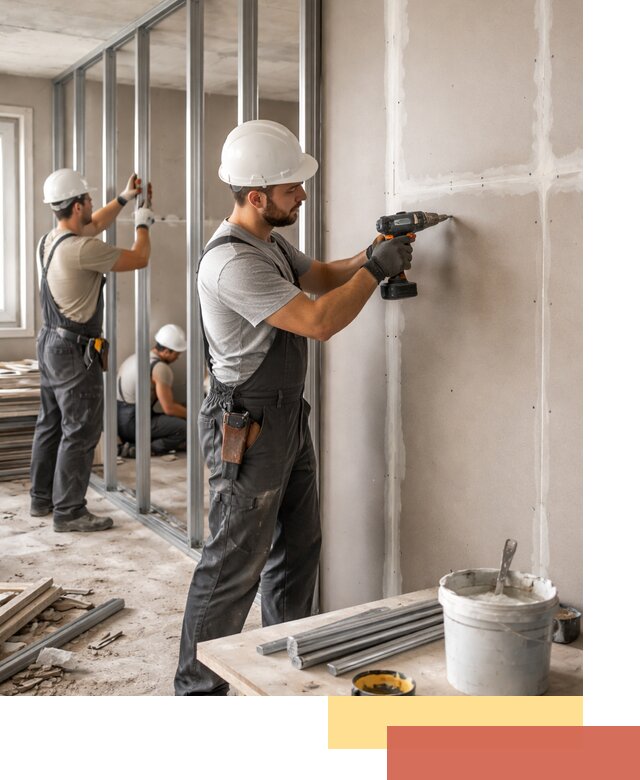 Перегородки из огнестойкого гипсокартона в Черкесске под ключ