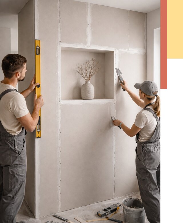 Перегородка из гипсокартона с нишей в Черкесске от 3314 руб. под ключ | ОТДЕЛОЧНИК-Чрк