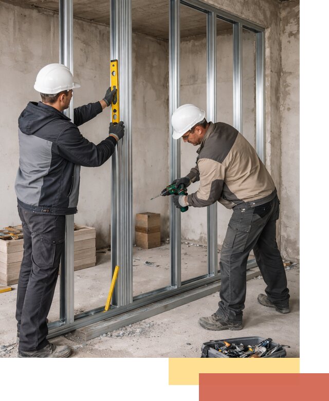 Монтаж каркаса перегородки из профиля в Черкесске