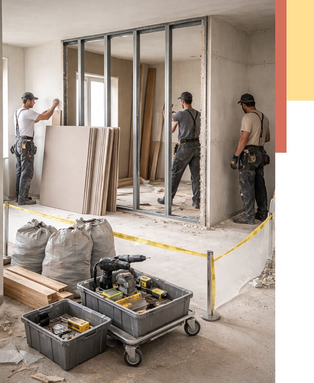 Перенос гипсокартонной перегородки в Черкесске под ключ от 4588 руб. | Демонтаж и монтаж – ОТДЕЛОЧНИК-Чрк