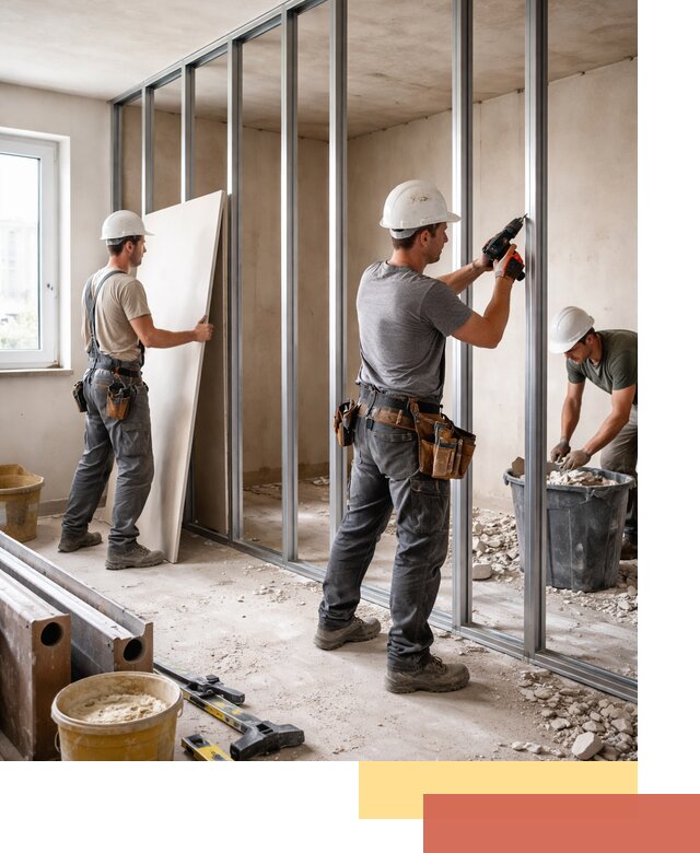 Перенос гипсокартонной перегородки в Черкесске профессионально и быстро