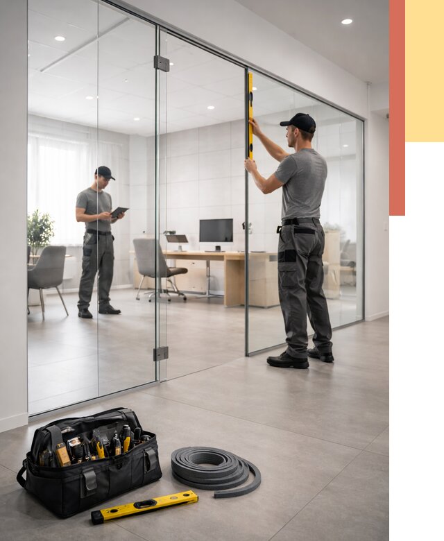 Цельностеклянные перегородки под ключ в Черкесске от 9686 руб. — монтаж и цены | ОТДЕЛОЧНИК-Чрк