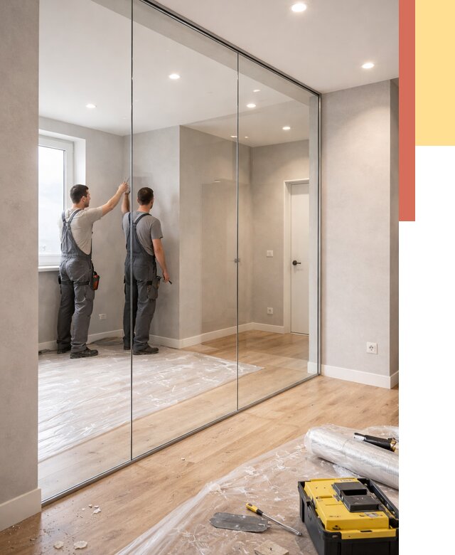 Безрамные стеклянные перегородки в Черкесске — монтаж от 9686 руб. | ОТДЕЛОЧНИК-Чрк