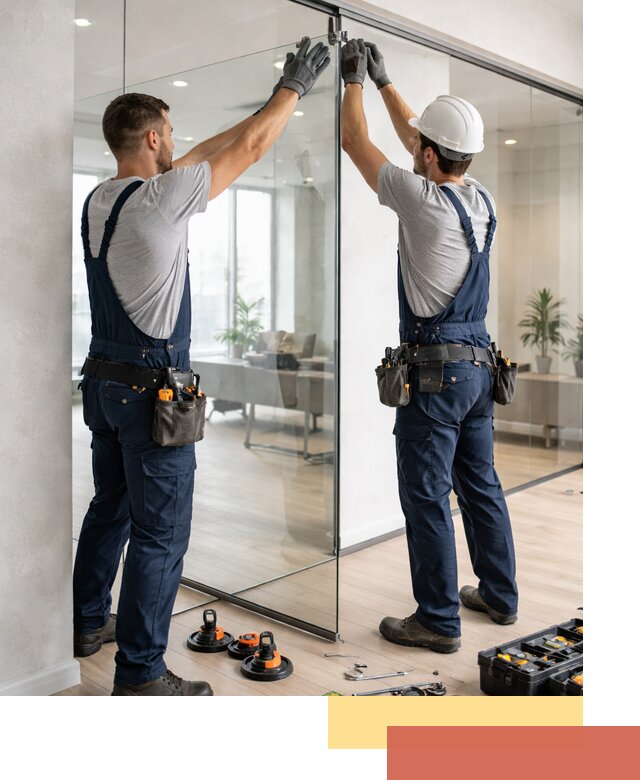 Безрамные стеклянные перегородки под ключ в Черкесске