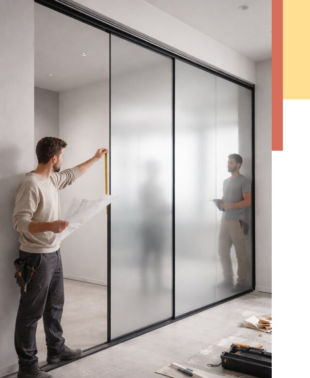 Матовые стеклянные перегородки в Черкесске от 8667 руб. — монтаж и установка | ОТДЕЛОЧНИК-Чрк