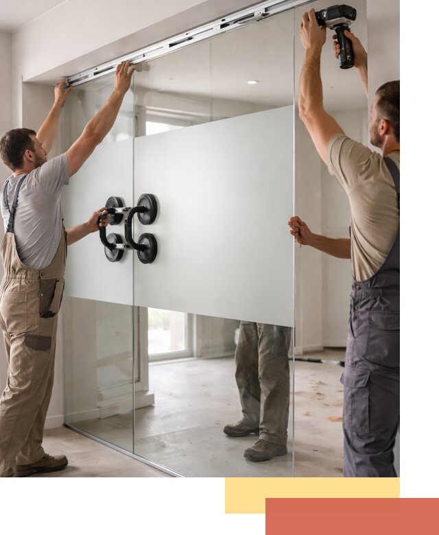 Матовые стеклянные перегородки под ключ в Черкесске