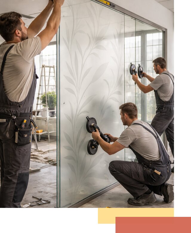 Стеклянные перегородки с рисунком на заказ в Черкесске