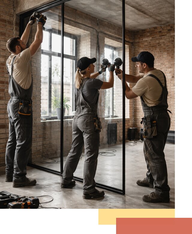 Стеклянные перегородки лофт — изготовление и монтаж в Черкесске