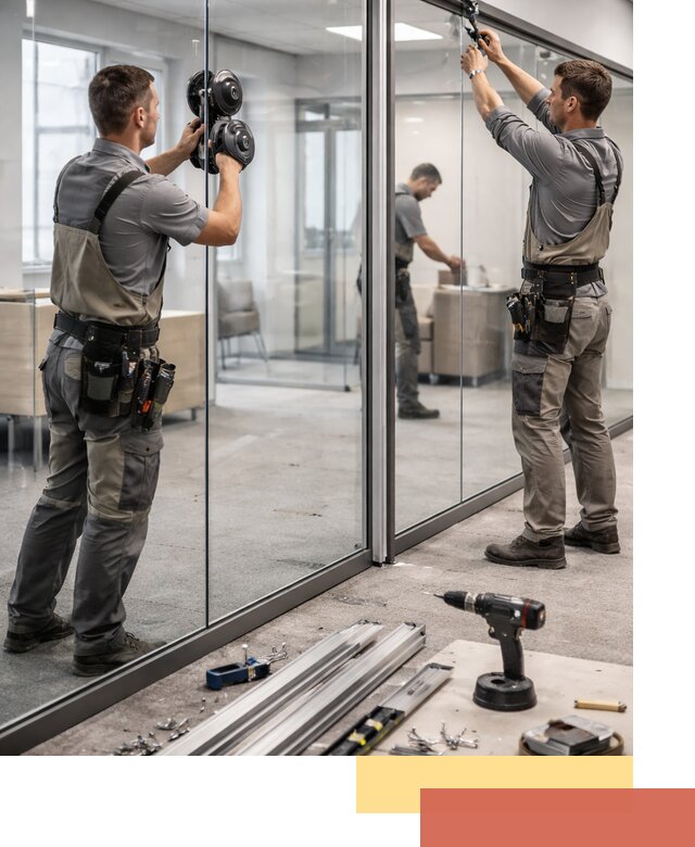 Стеклянные офисные перегородки под ключ в Черкесске