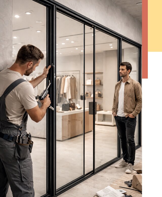 Стеклянные перегородки для магазинов в Черкесске от 8361 руб. под ключ | ОТДЕЛОЧНИК-Чрк